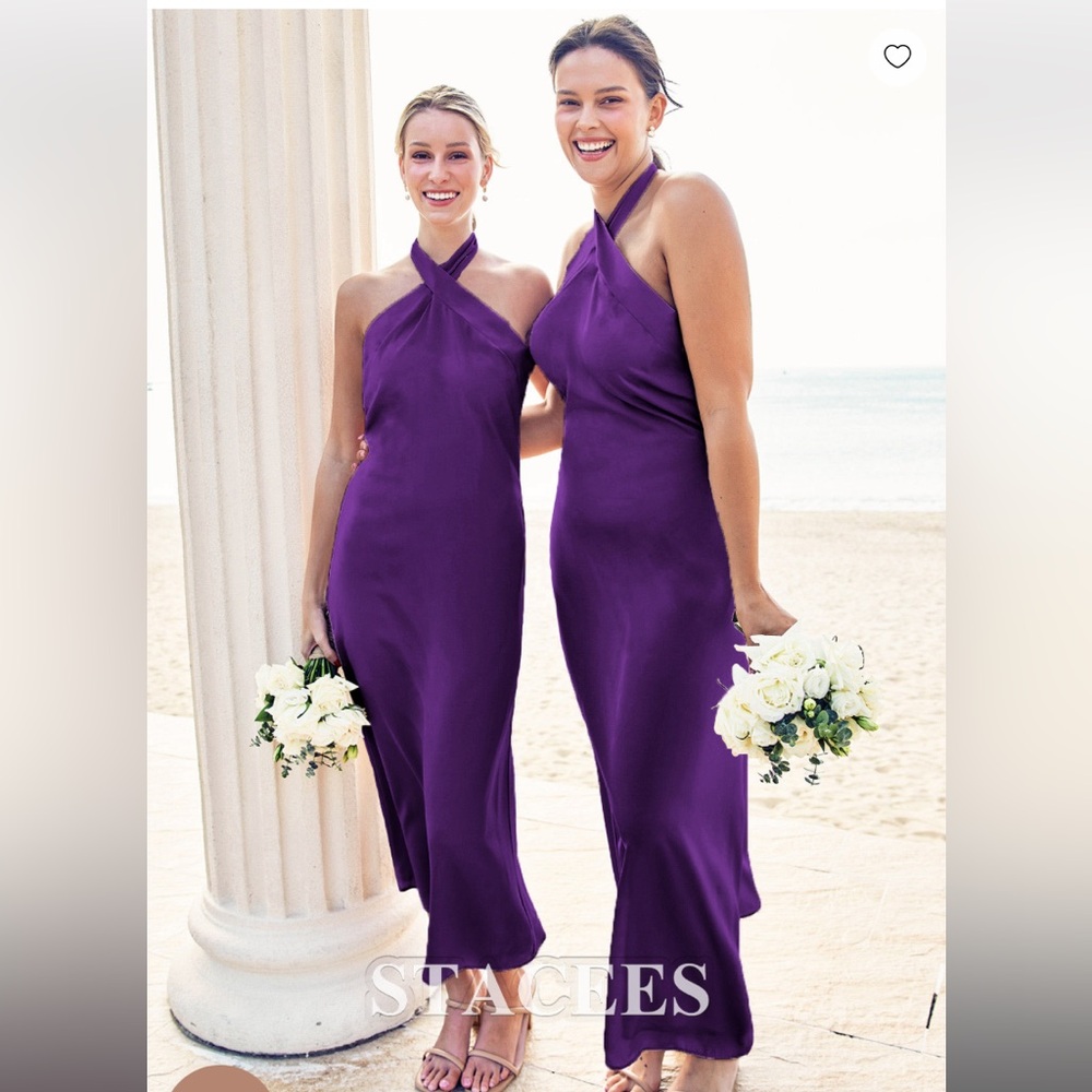 Stacee’s Halterneck Bridesmaid/Wedding Guest Midi Length Dress